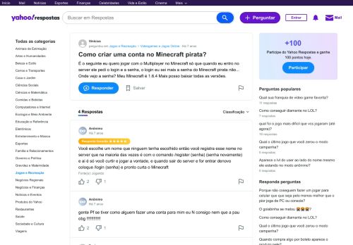 
                            4. Como criar uma conta no Minecraft pirata? | Yahoo Respostas