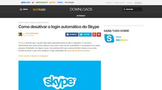 
                            2. Como desativar o login automático do Skype | Dicas e Tutoriais ...