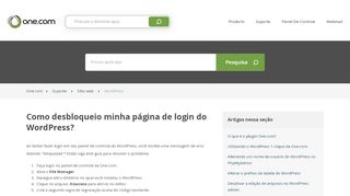 
                            13. Como desbloqueio minha página de login do WordPress? – Suporte ...