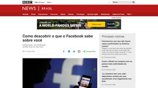 
                            4. Como descobrir o que o Facebook sabe sobre você - BBC News Brasil