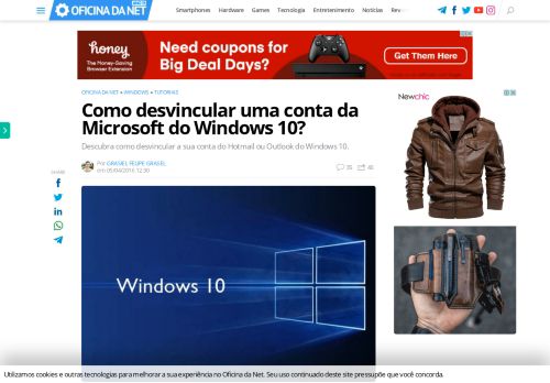 
                            13. Como desvincular uma conta da Microsoft do Windows 10?