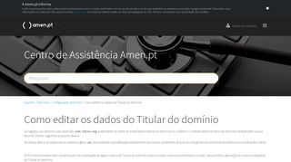 
                            13. Como editar os dados do Titular do domínio - www.amen.pt