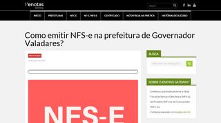 
                            4. Como emitir Nota Fiscal de Serviço (NFS-e) em Governador Valadares?