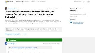 
                            4. Como entrar em outro endereço Hotmail, no mesmo Descktop quando ...