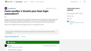 
                            4. Como escolher o Usuário para fazer login - Microsoft Community