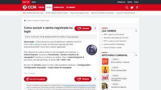 
                            8. Como excluir a senha registrada no login - CCM