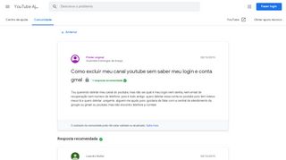 
                            12. Como excluir meu canal youtube sem saber meu login e conta gmal ...