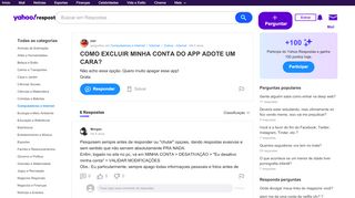 
                            7. COMO EXCLUIR MINHA CONTA DO APP ADOTE UM CARA? | Yahoo Respostas