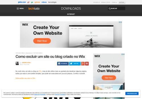 
                            10. Como excluir um site ou blog criado no Wix | Dicas e Tutoriais ...