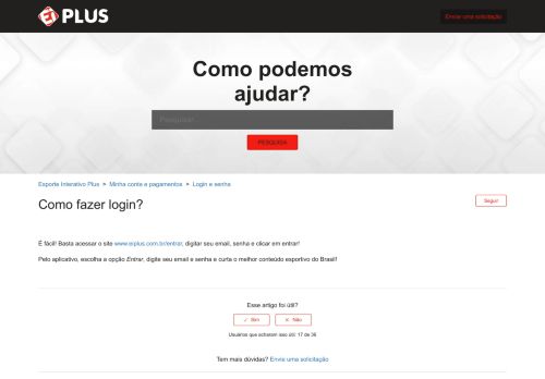 
                            1. Como faço meu login? – Esporte Interativo Plus