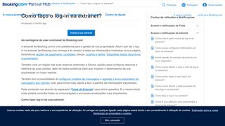 
                            2. Como faço o log-in na extranet? - Partner Help - Booking.com