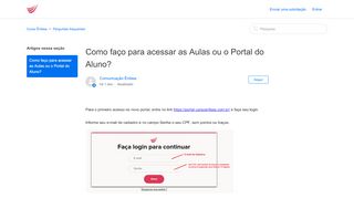 
                            7. Como faço para acessar as Aulas ou o Portal do Aluno? – Curso Ênfase