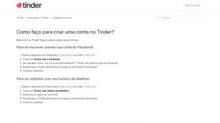 
                            9. Como faço para criar uma conta no Tinder? – Tinder