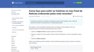 
                            3. Como faço para exibir as histórias no meu Feed de ... - Facebook