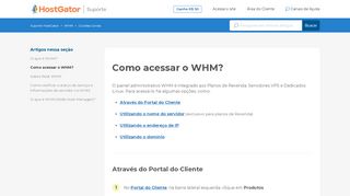 
                            2. Como faço para logar no WHM? – Suporte HostGator