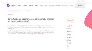 
                            8. Como faço para trocar minutos por internet e internet por minutos ... - Oi