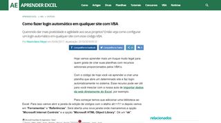 
                            1. Como fazer login automático em qualquer site com VBA