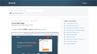 
                            5. Como fazer login : Survio - Survio.com