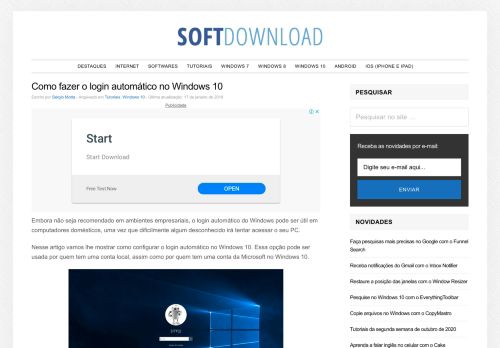 
                            6. Como fazer o login automático no Windows 10 - SoftDownload