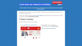 
                            13. Como fazer seu cadastro na Polishop - Saindo da Crise