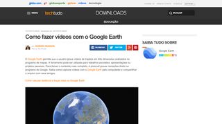 
                            5. Como fazer vídeos com o Google Earth | Dicas e Tutoriais | TechTudo