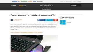 
                            1. Como formatar um notebook sem usar CD | Dicas e Tutoriais | TechTudo