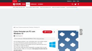 
                            13. Como formatar um PC com Windows 10 - CCM