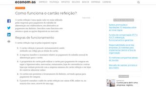 
                            8. Como funciona o cartão refeição? - Economias