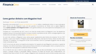 
                            9. Como ganhar dinheiro com Magazine Você | FinanceOne