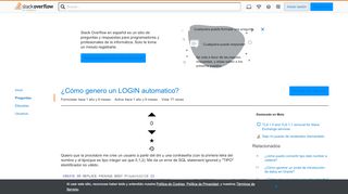 
                            8. ¿Cómo genero un LOGIN automatico? - Stack Overflow en español