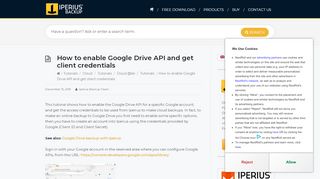 
                            6. Como habilitar a API do Google Drive e obter credenciais - Iperius