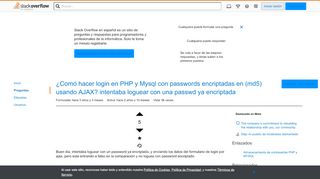 
                            1. ¿Comó hacer login en PHP y Mysql con passwords encriptadas en (md5 ...