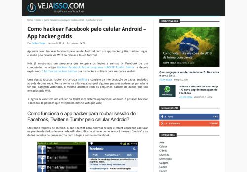 
                            8. Como hackear Facebook pelo celular Android - App hacker grátis