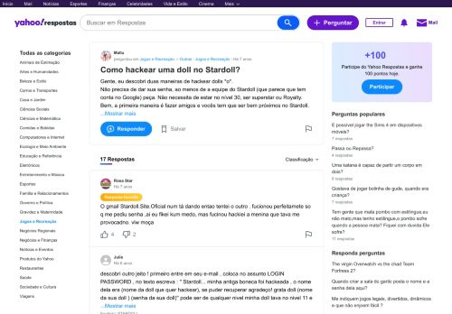 
                            13. Como hackear uma doll no Stardoll? | Yahoo Respostas