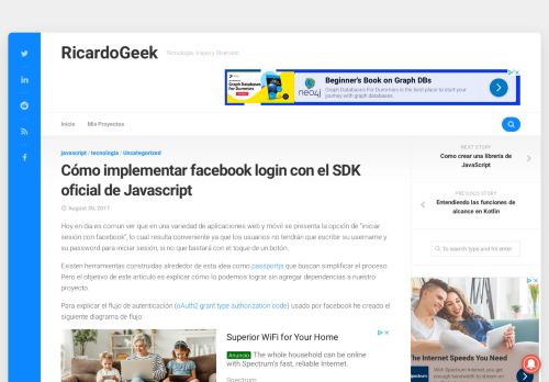
                            5. Cómo implementar facebook login SDK JS | RicardoGeek