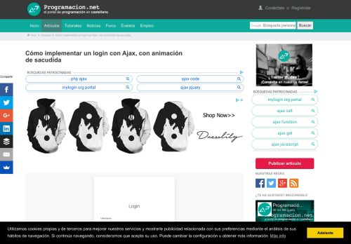 
                            8. Cómo implementar un login con Ajax, con ... - Programacion.com