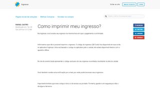 
                            5. Como imprimir meu ingresso? : Ingresse