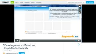 
                            5. Cómo Ingresar a cPanel en Hospedando.Com.Mx on Vimeo