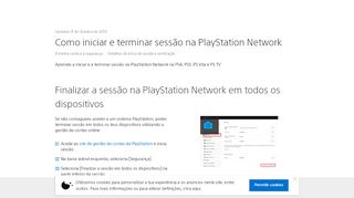 
                            4. Como iniciar e terminar sessão na PlayStation Network