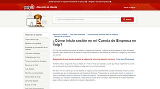 
                            3. ¿Cómo inicio sesión en mi Cuenta de Empresa en Yelp? | Atención ...