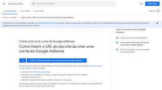 
                            8. Como inserir seu URL durante a criação da conta do Google AdSense ...