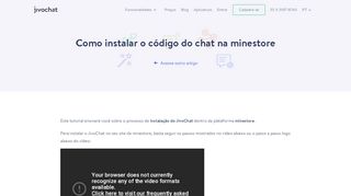
                            8. Como instalar o código do chat na minestore - JivoChat