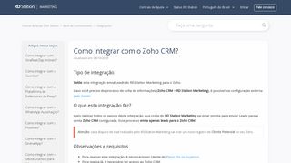 
                            9. Como integrar com o Zoho CRM? – Central de Ajuda | RD Station