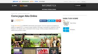 
                            7. Como jogar Aika Online | Dicas e Tutoriais | TechTudo