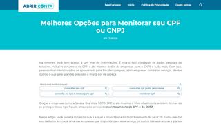 
                            5. Como Monitorar meu CPF - Vivo Alerta CPF - Abrir Conta