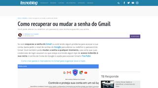 
                            12. Como mudar a senha do Gmail - Tecnoblog