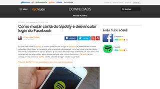 
                            7. Como mudar conta do Spotify e desvincular login do Facebook | Dicas ...