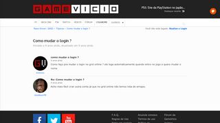 
                            8. Como mudar o login ? - GameVicio