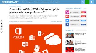 
                            5. Como obter o Office 365 for Education grátis para estudantes e ...