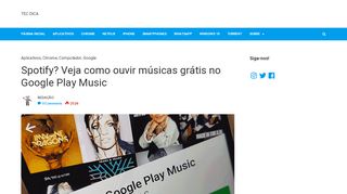 
                            11. Como ouvir músicas grátis no Google Play Music | Tec Dica